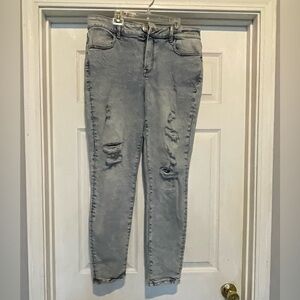 Maurice acid wash distressed jeans